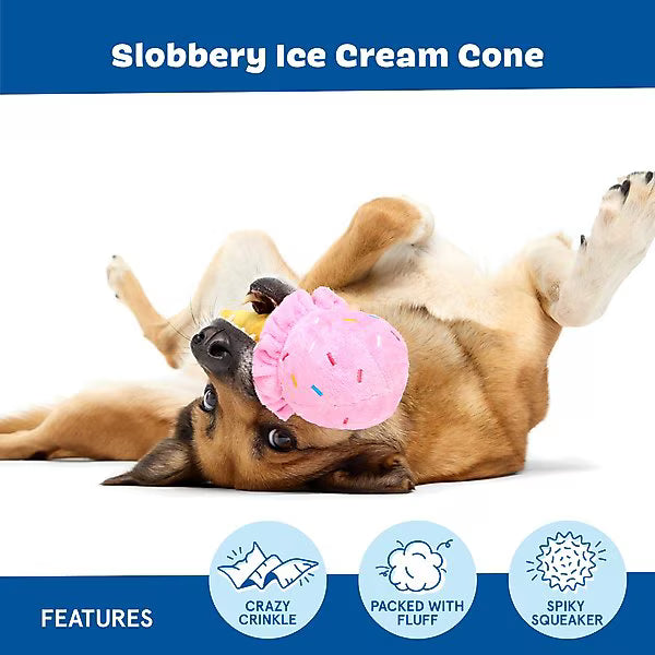 Slobbery Ice Cream Cone Dog Toy