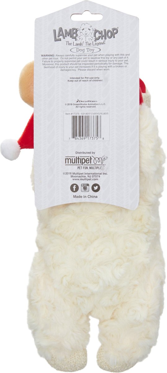 Lamb Chop Santa Dog Toy