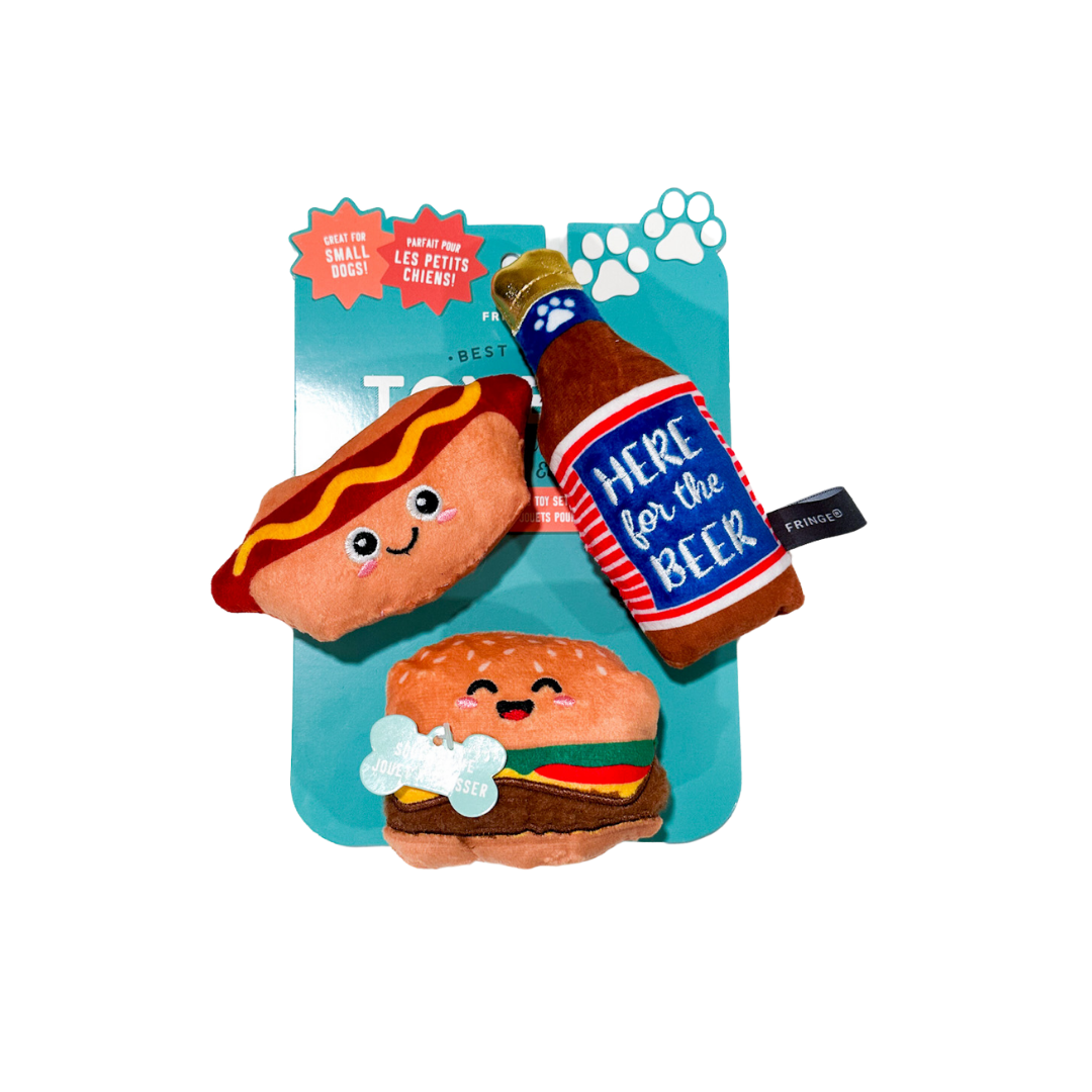 Red, White, and Barbecue Mini Dog Toy
