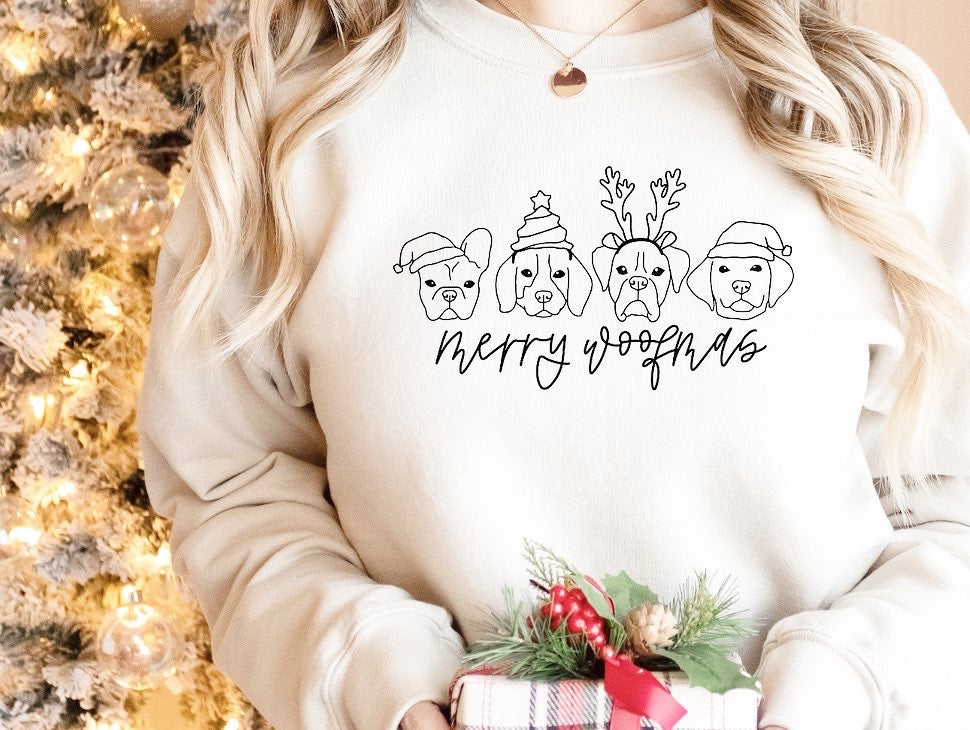 White Merry Woofmas Crewneck