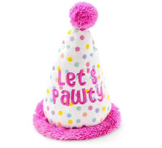 Birthday Hat Pink Plush Dog Toy