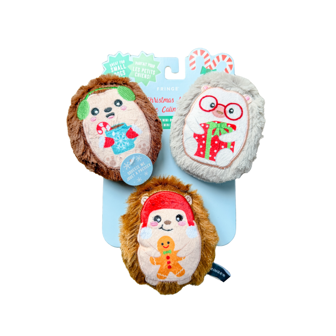 Sending Christmas Hedge-Hugs Mini Dog Toys