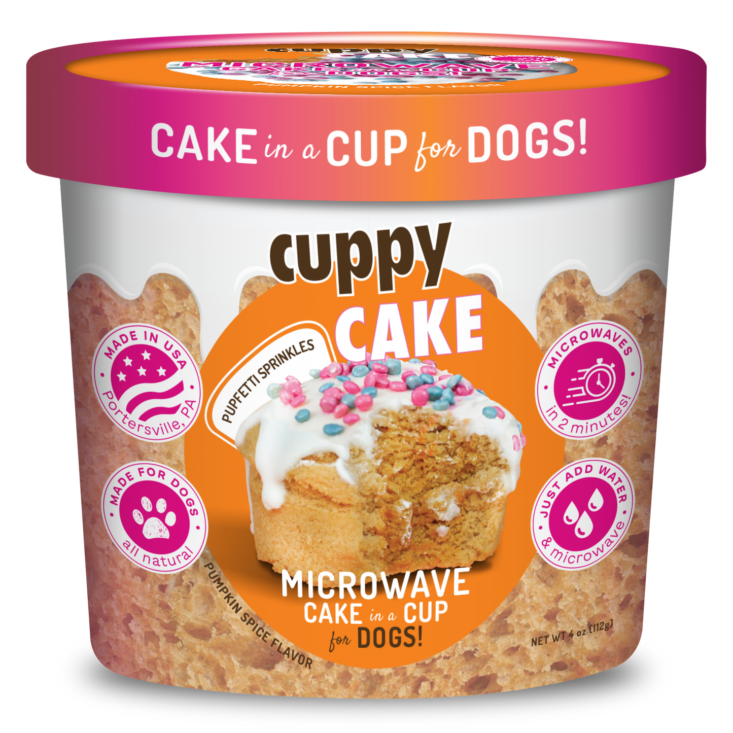 Dog Birthday Cake in A Cup - Pumpkin