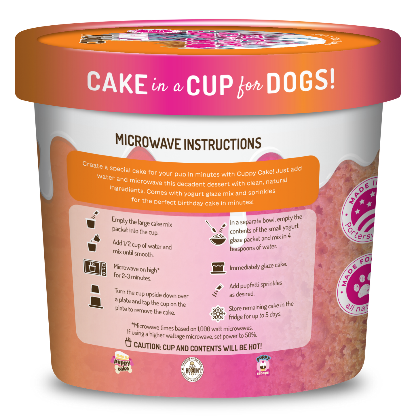 Dog Birthday Cake in A Cup - Pumpkin