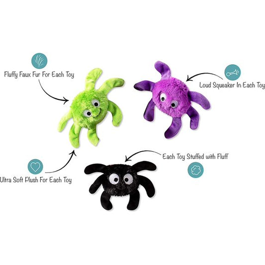 Creepy Crawly Spiders Mini Dog Toy