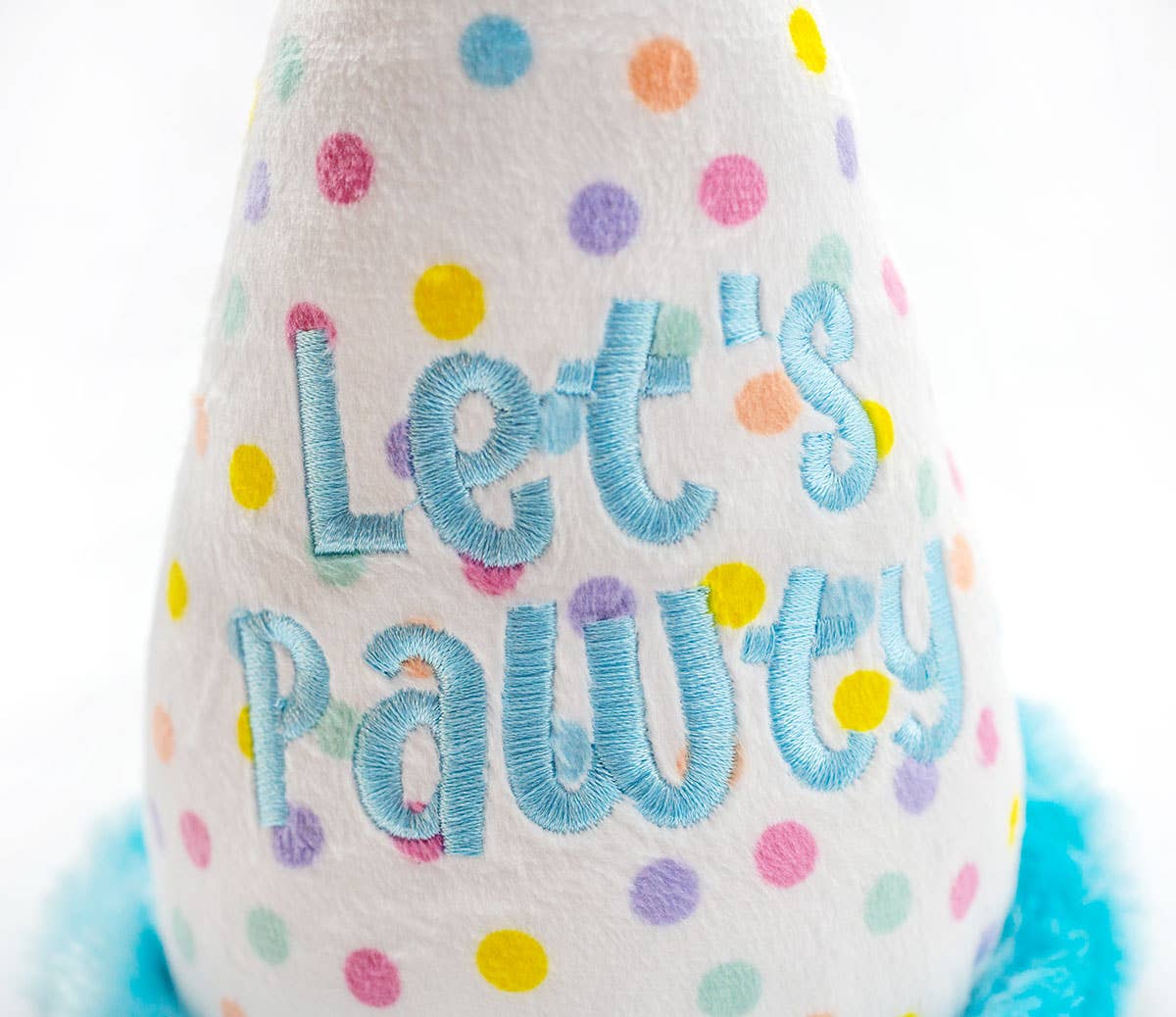 Birthday Hat Blue Plush Dog Toy