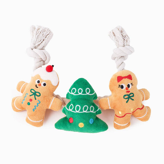 Holiday Gingerbread Man Dog Toy