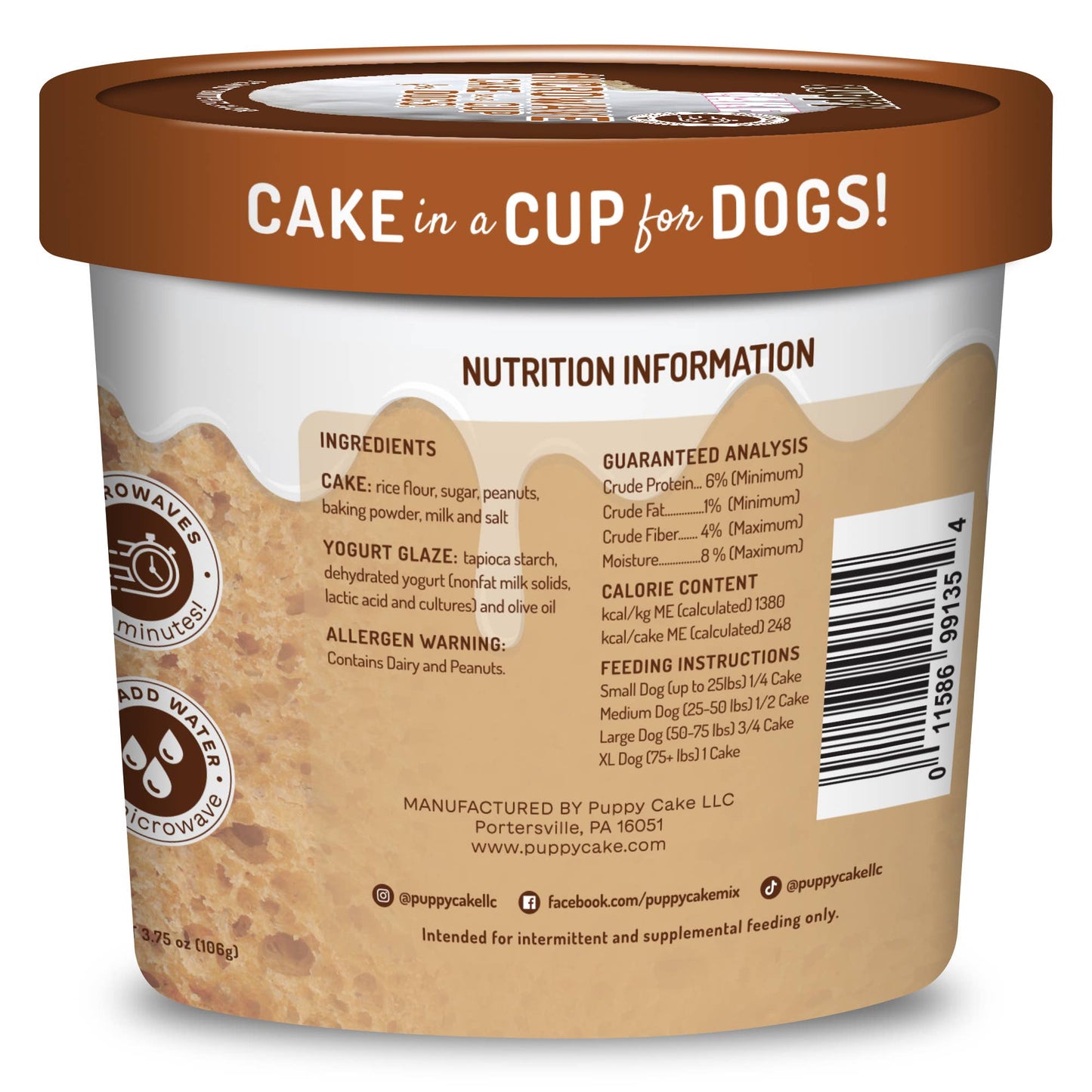 Dog Birthday Cake in A Cup - Peanut